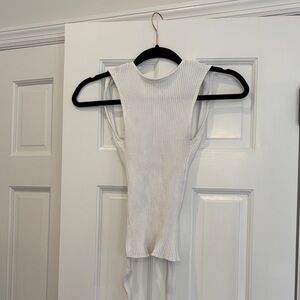Zara White Ribbed Tank Top